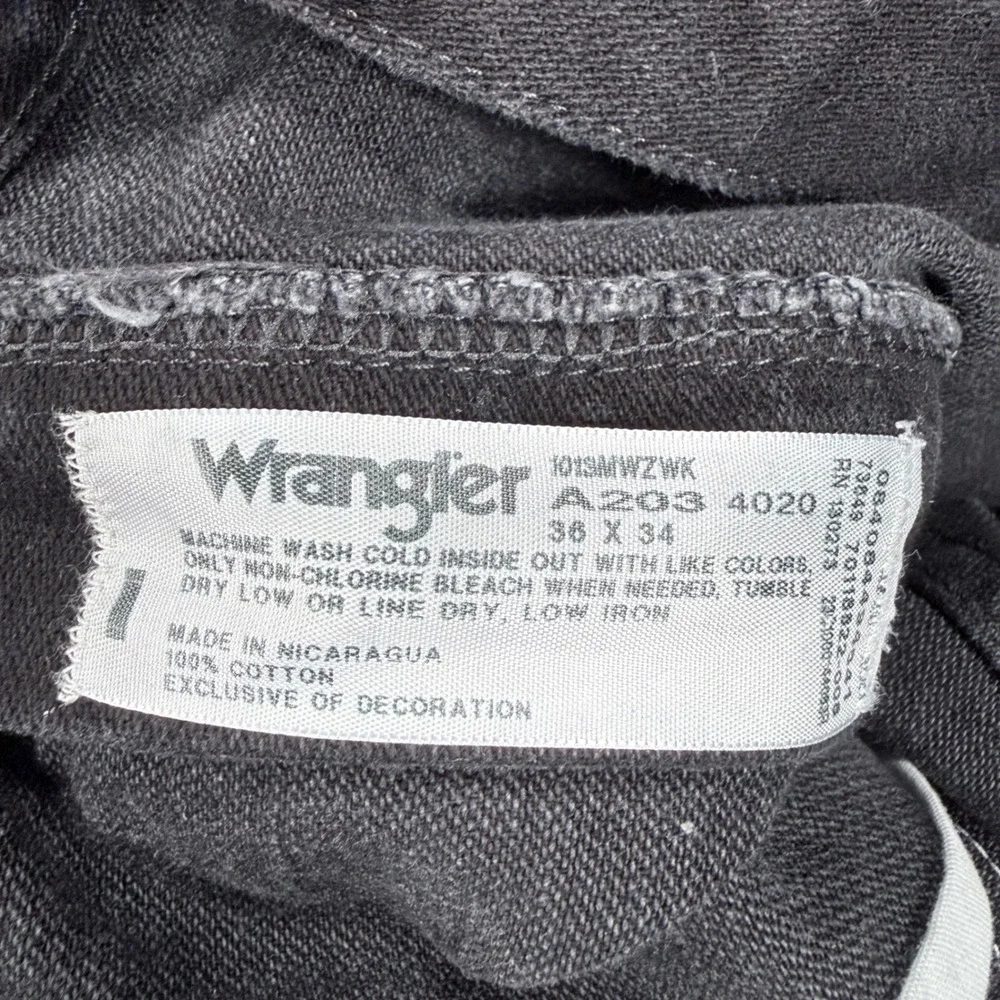 Wrangler Cowboy Cut Mens Black Straight Leg Denim Jeans 1013MWZWK 36x34